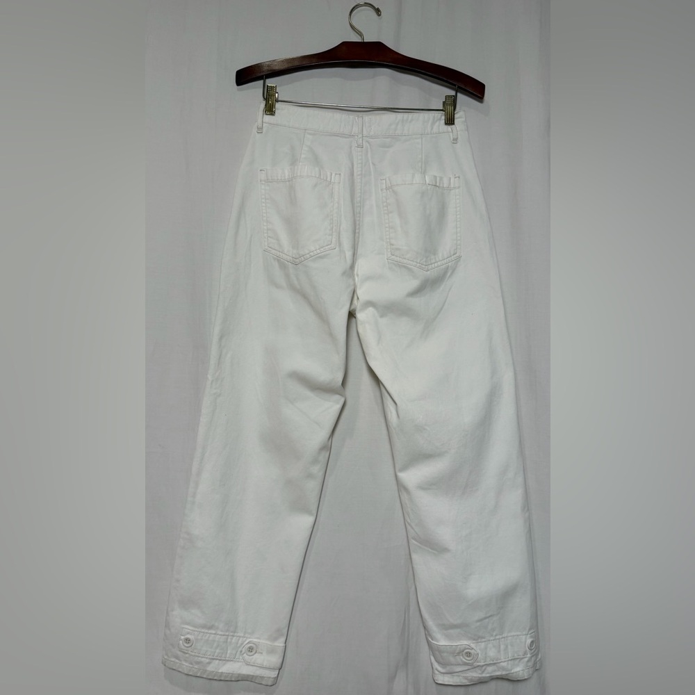 PISTOLA Tammy High Rise Cotton Trouser pants  Button Fly-Alabaster White -Sz 27 - Picture 5 of 15
